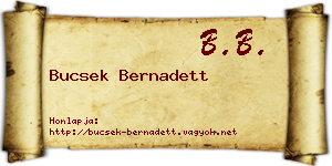 Bucsek Bernadett névjegykártya
