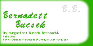 bernadett bucsek business card